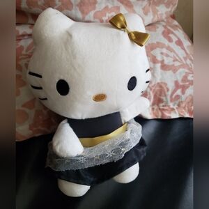 Hello Kitty Stuffed Animal with Black and Gold Dress